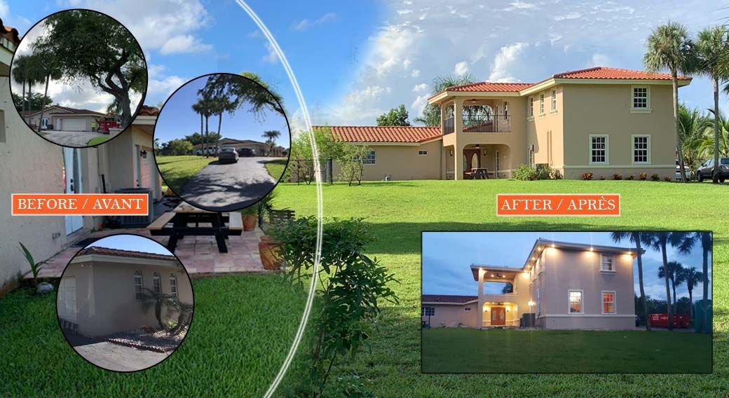 A picture of a house before and after being remodeled.