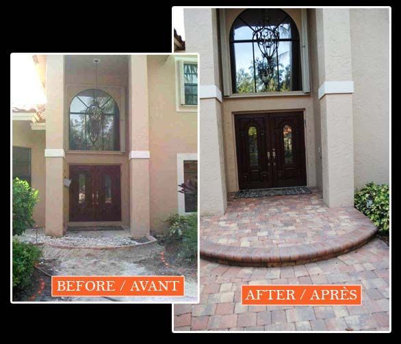 A before and after photo of a house