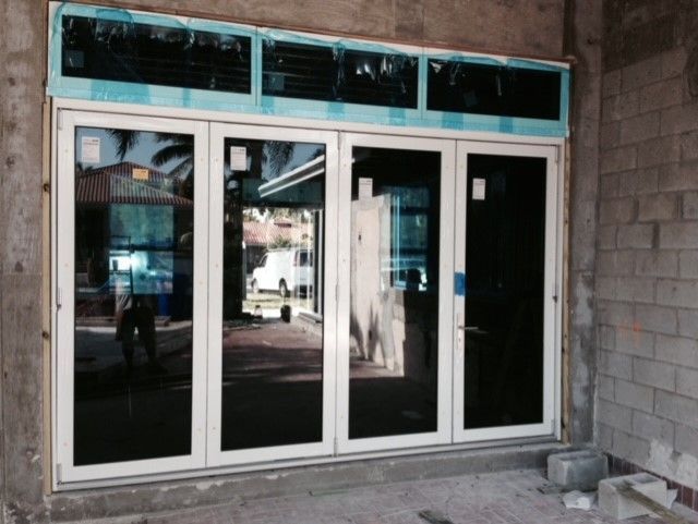 A building under construction with a lot of windows