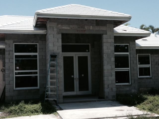 A house with a ladder in front of it
