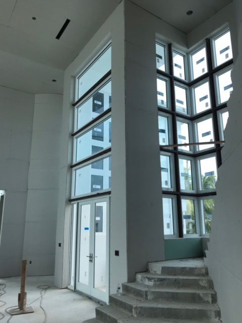 A building with a lot of windows and stairs