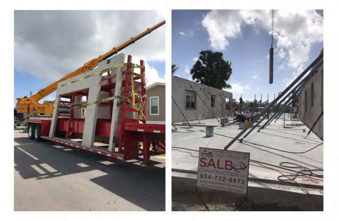 A construction site with a sign that says salb on it