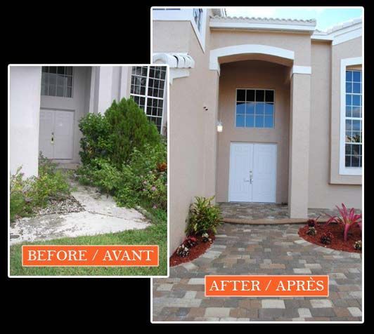 A before and after photo of a house