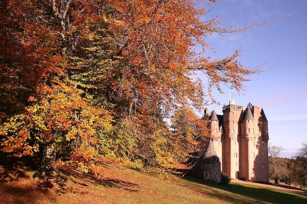Craigievar Castle in autumn.