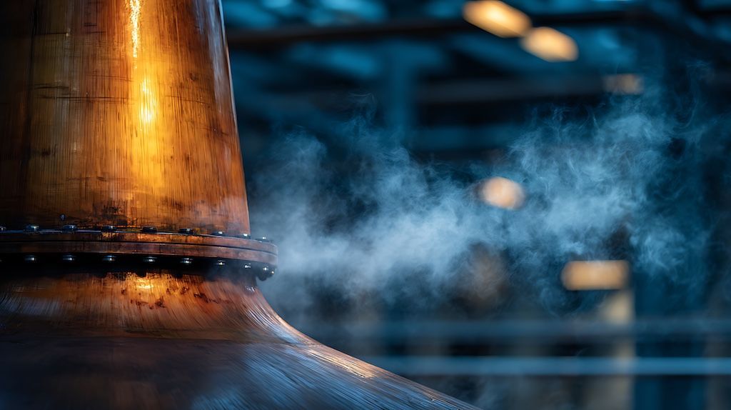 A copper whisky still