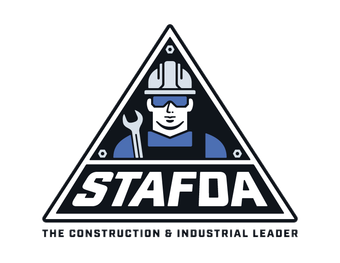 A logo for staffda the construction and industrial leader
