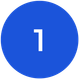 White number 1 centered in a blue circle.