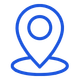 Blue location pin icon.