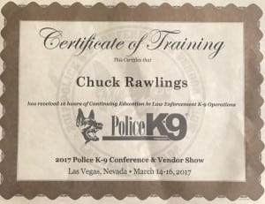 Certificate for Canine Law Enforcement Training