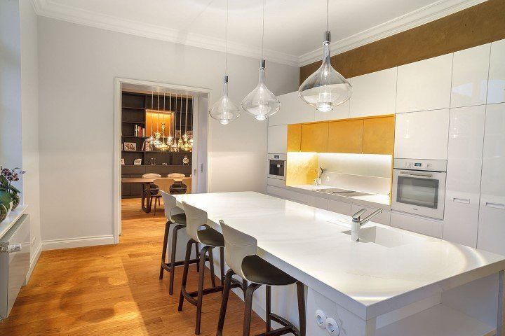 cucina americana moderna laccata bianca