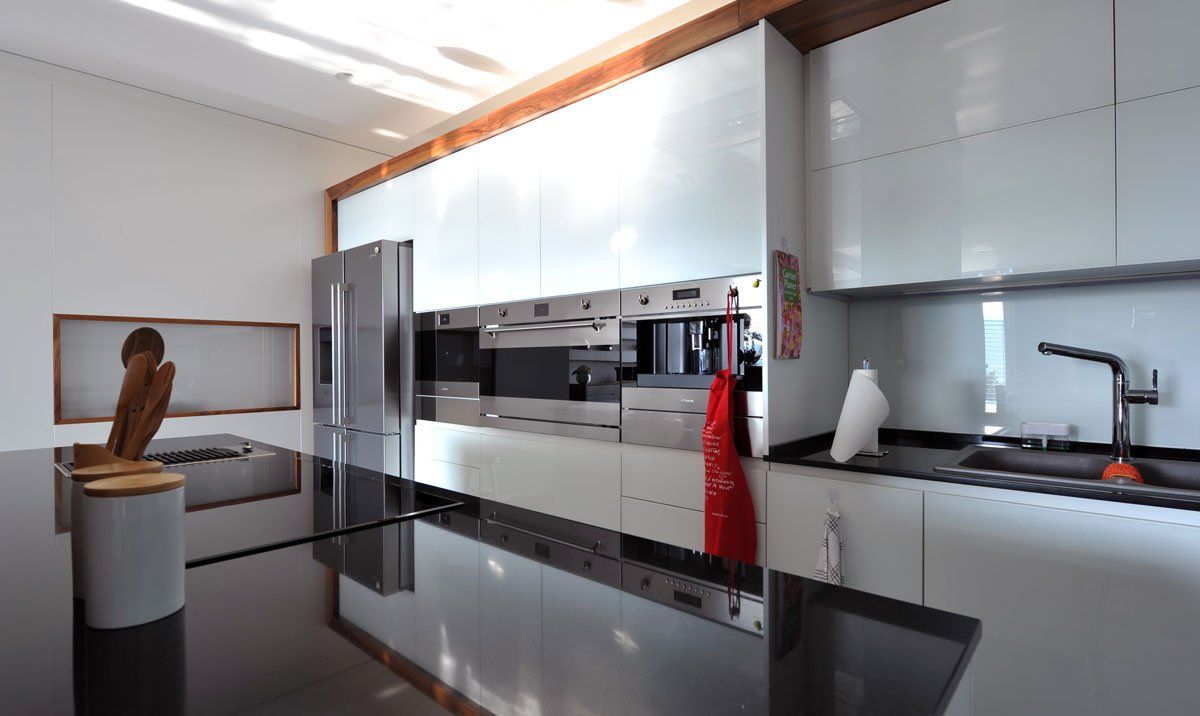 cucina laccata celeste