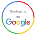 A google logo that says `` review us on google ''