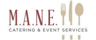 A logo for mane catering and event services