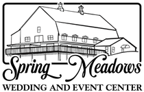 A black and white logo for spring meadows wedding and event center