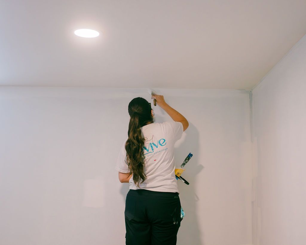 painting beige wall in home