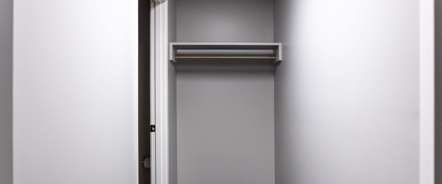 Freshly painted office closet interior