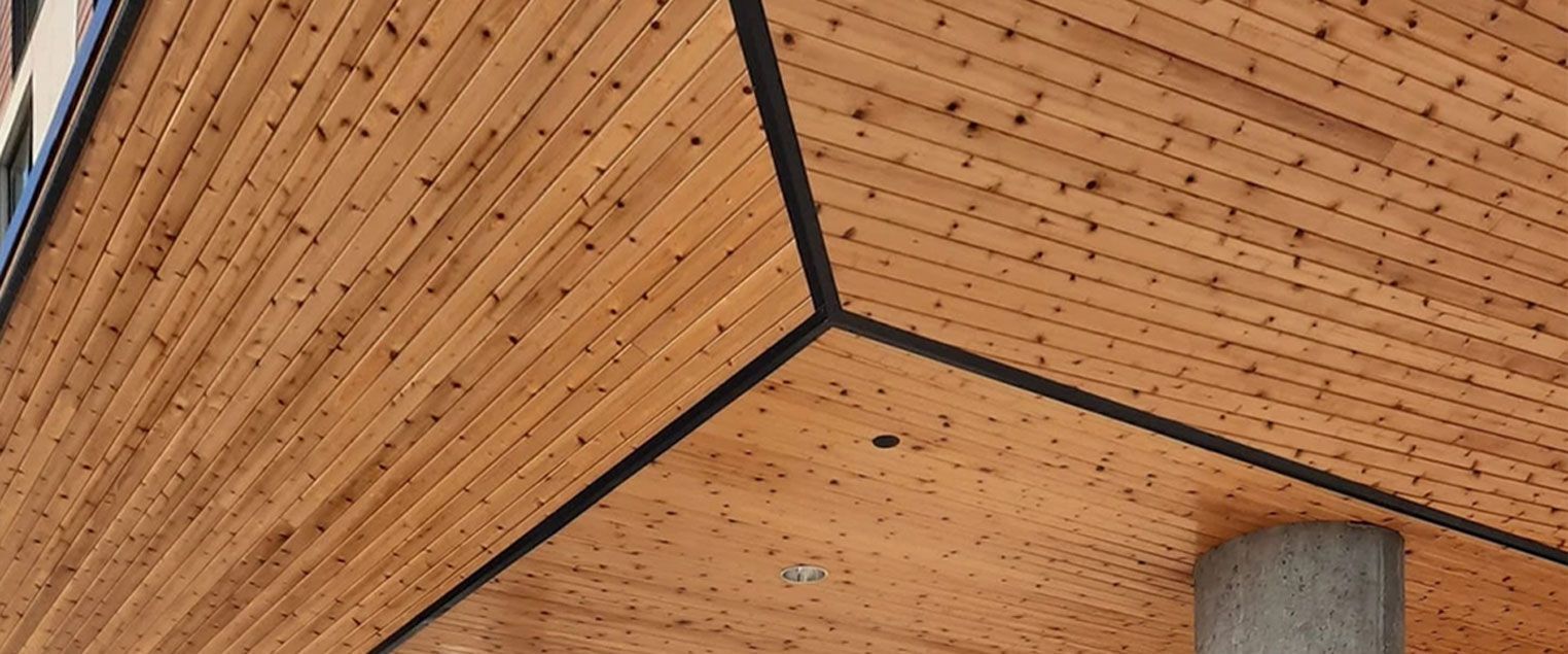 Wood ceiling in the Dakota Dunes Hotel entrance