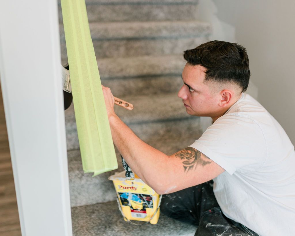 painter painting with high performance coating