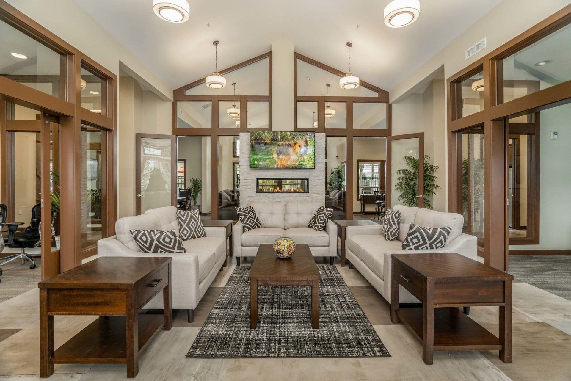 Modern living space with couches