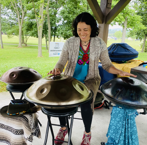 Sarah Paz Hyde playing the hand pan