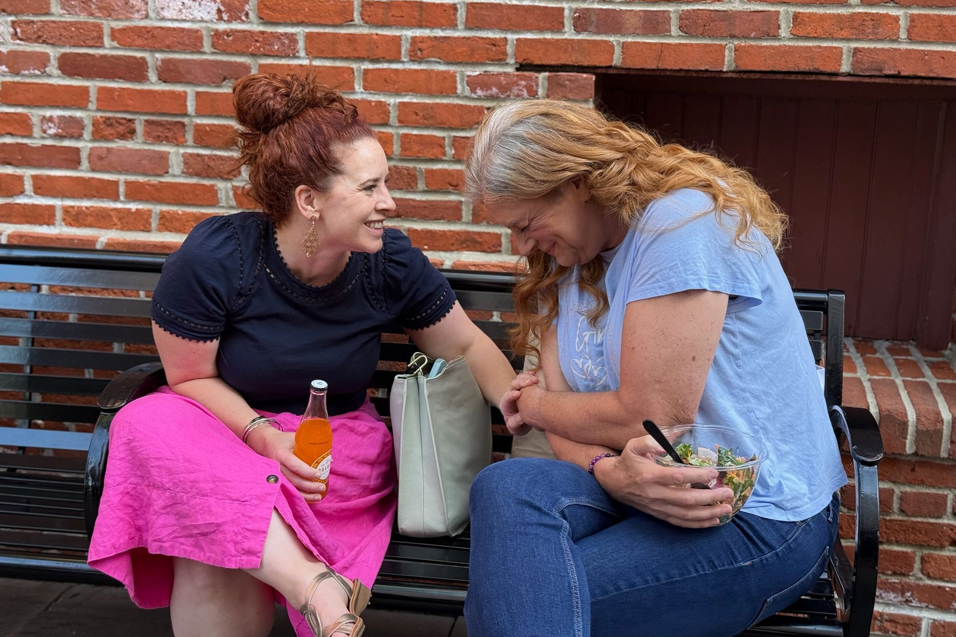 Liz, Cass and Kristy at the spa, laughing