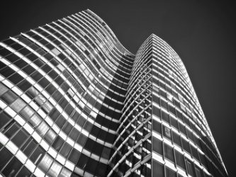 black and white skyscraper with clean windows