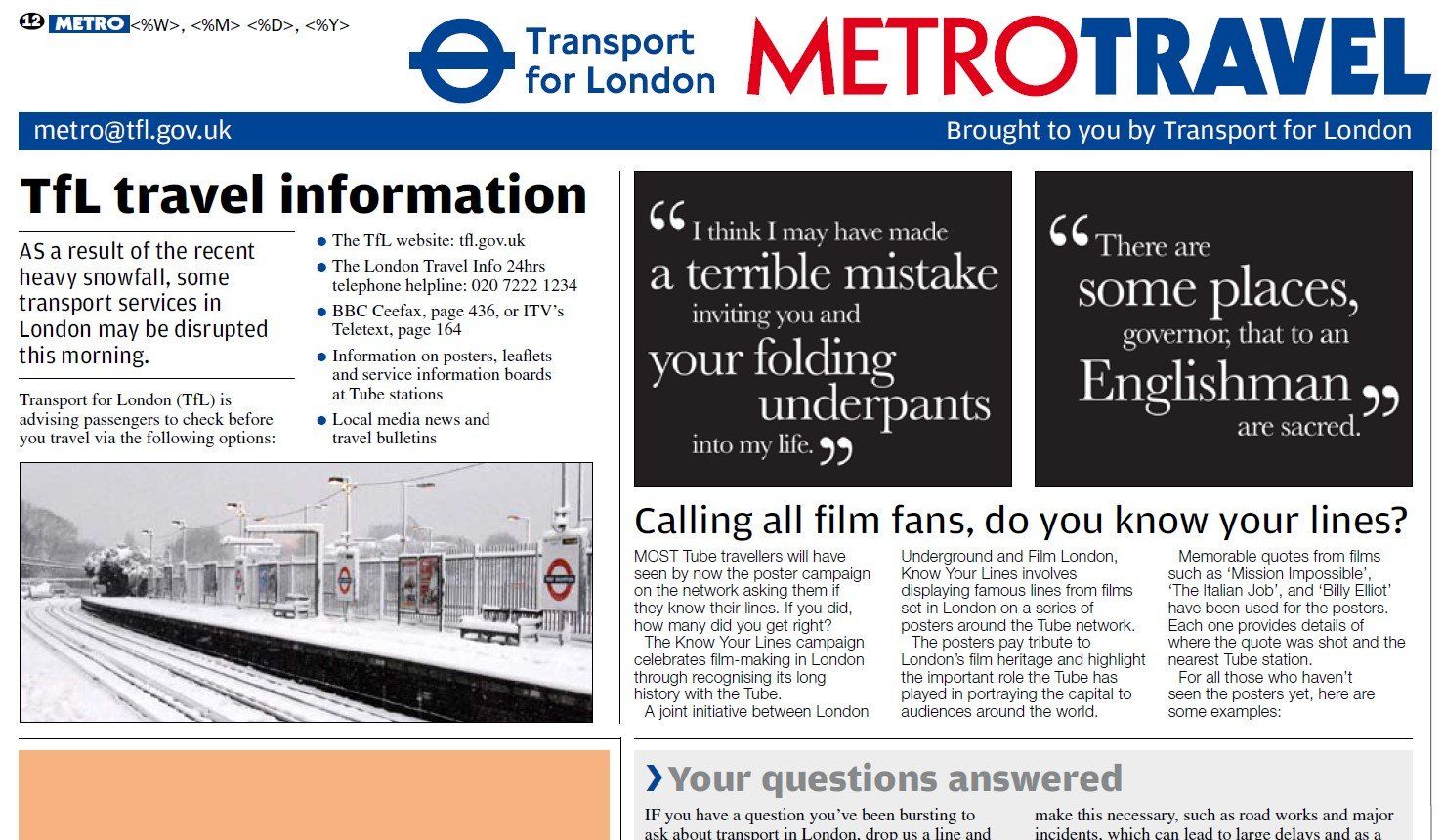 Metro Travel page - February