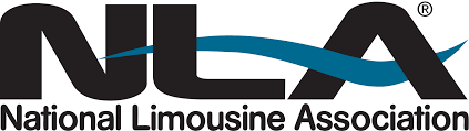 The logo for the national limousine association is black and blue.