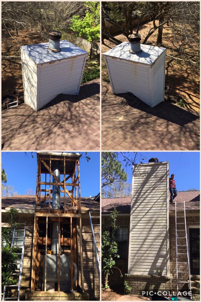 Residential roof and chimney replacement from Jones Roofing
