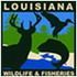 The logo for louisiana wildlife and fisheries shows a deer and a duck.