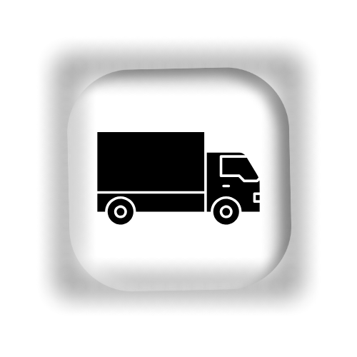 Black delivery truck icon.