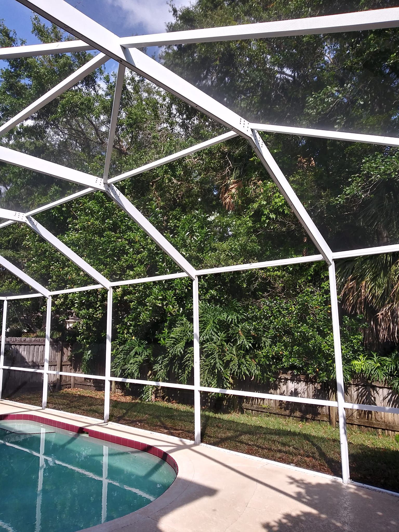 Pool cage pressure washing