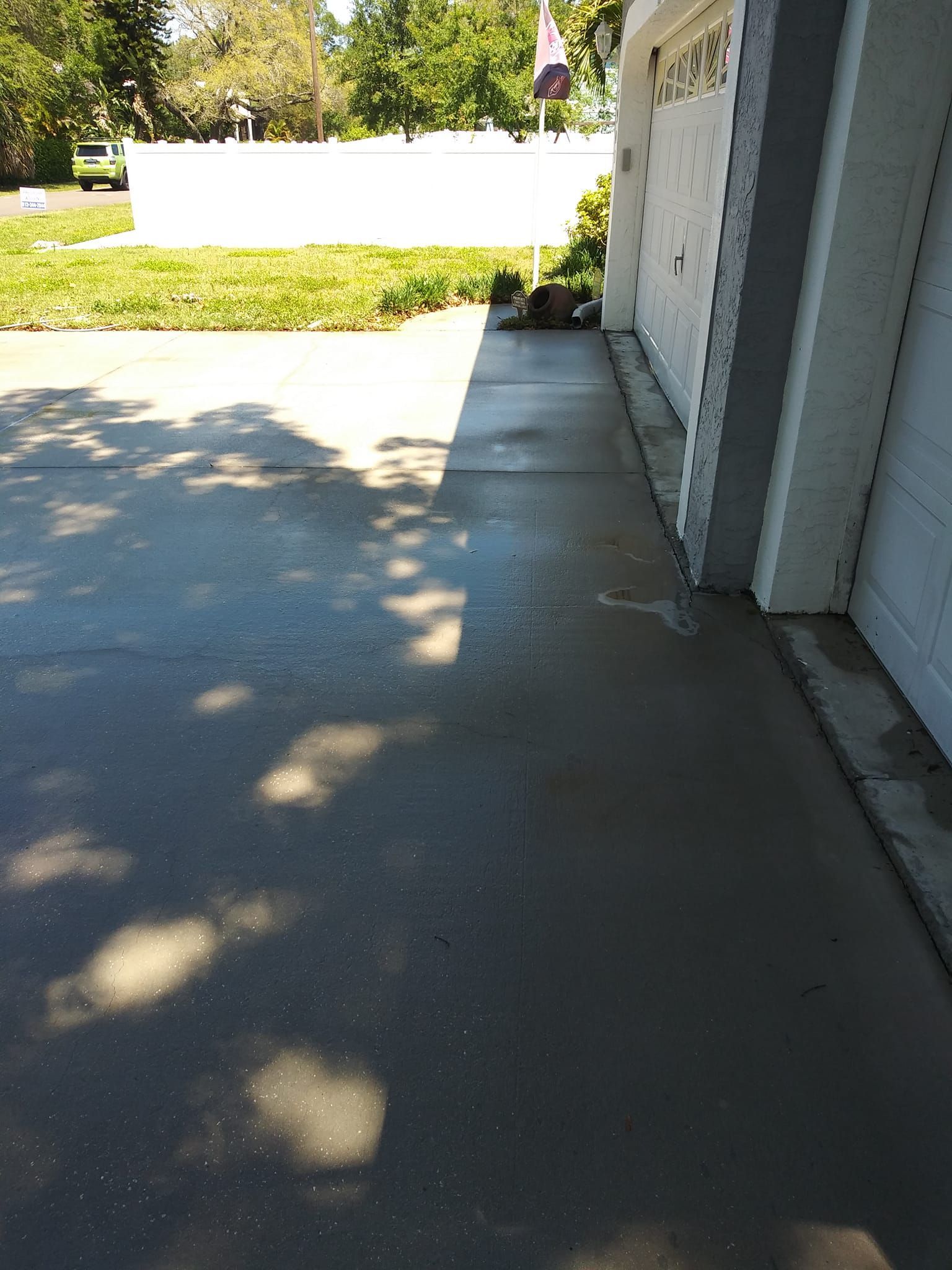 clean driveway after pressure washing