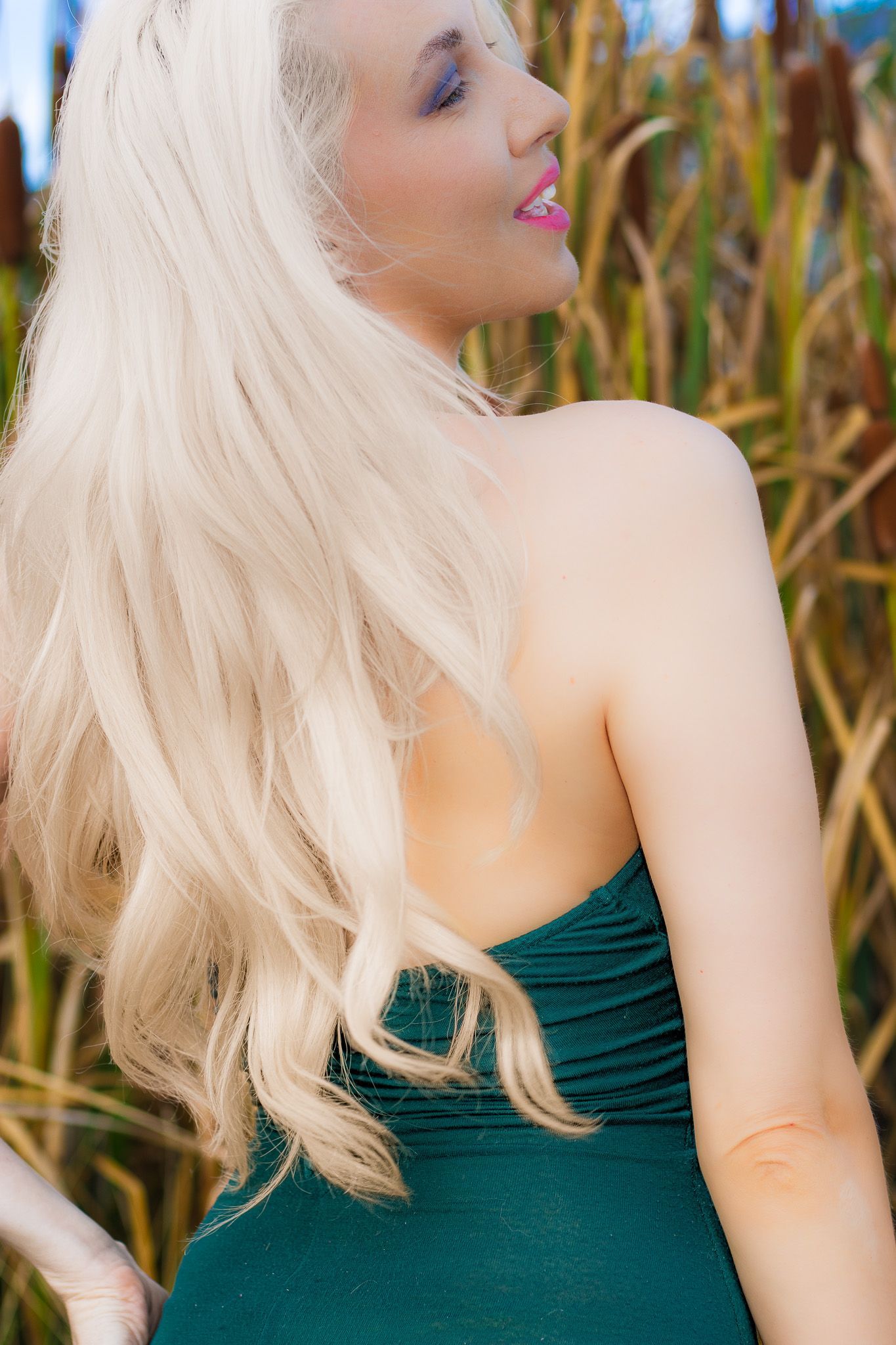 Owner of Verity Visions, Lp in the beautiful Oregon cattails. 