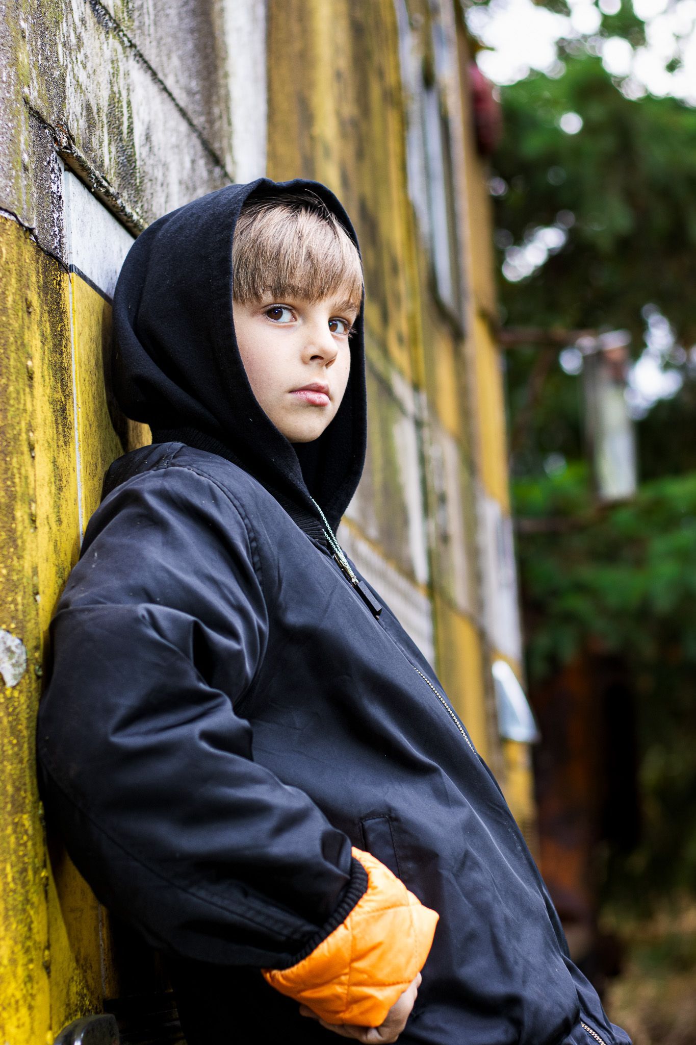 Editorial fashion portrait of a model photographed outdoors for a modeling portfolio by Verity Visions in Salem Oregon