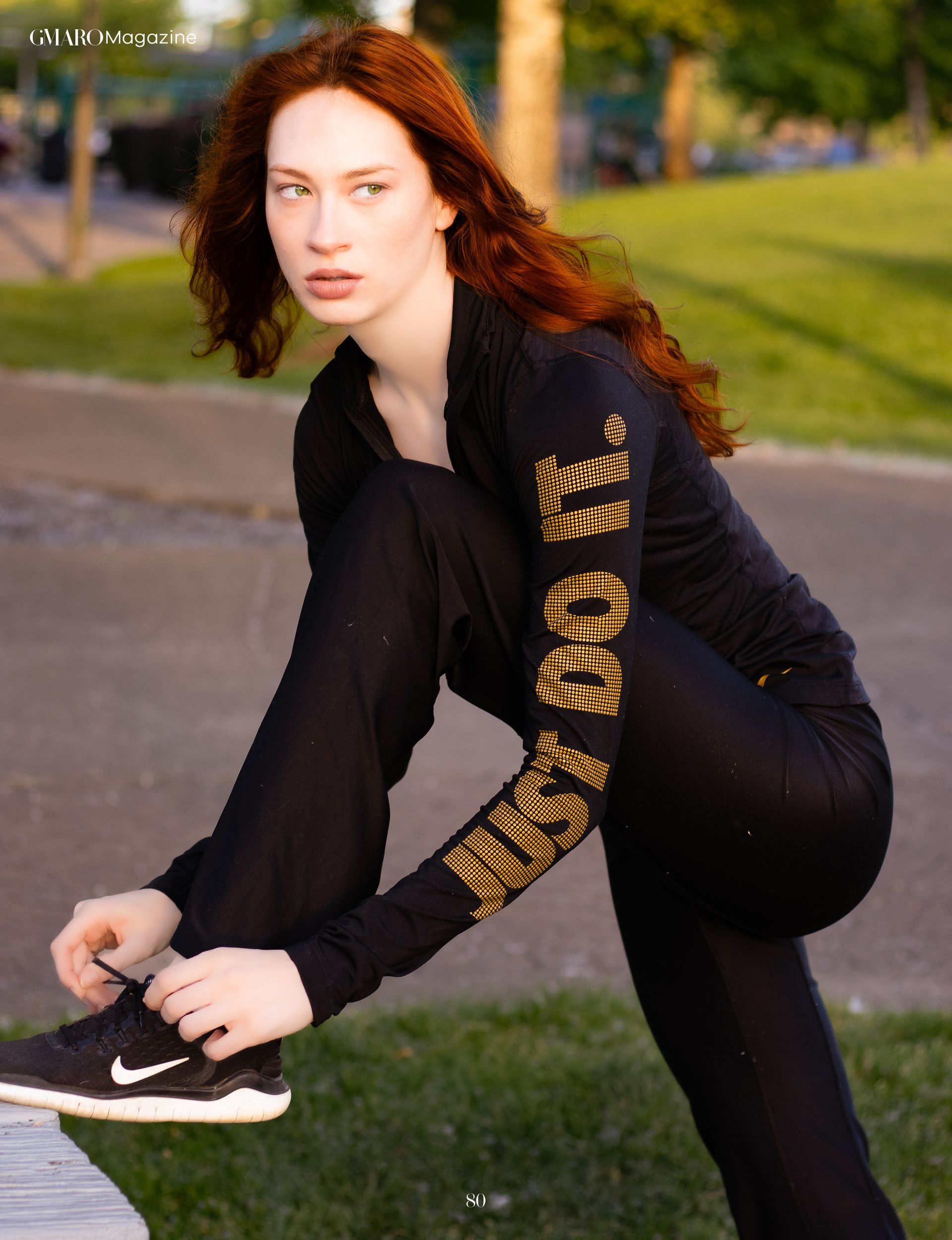 Kiera Brown published in Gmaro Magazine July 2025, Nike fashion editorial at Riverfront Park in Salem Oregon by Verity Visions.