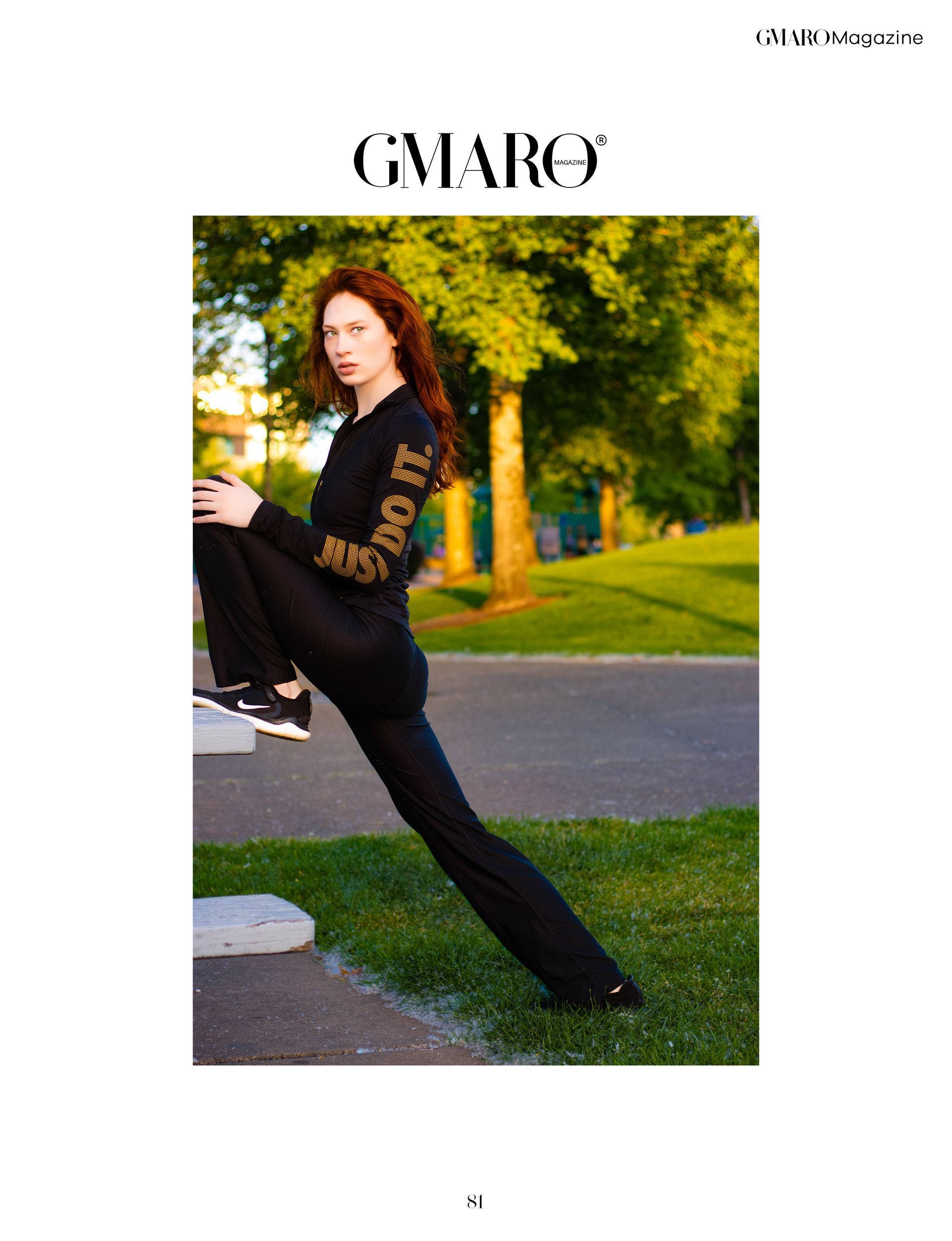 Kiera Brown published in Gmaro Magazine July 2025, Nike fashion editorial at Riverfront Park in Salem Oregon by Verity Visions.
