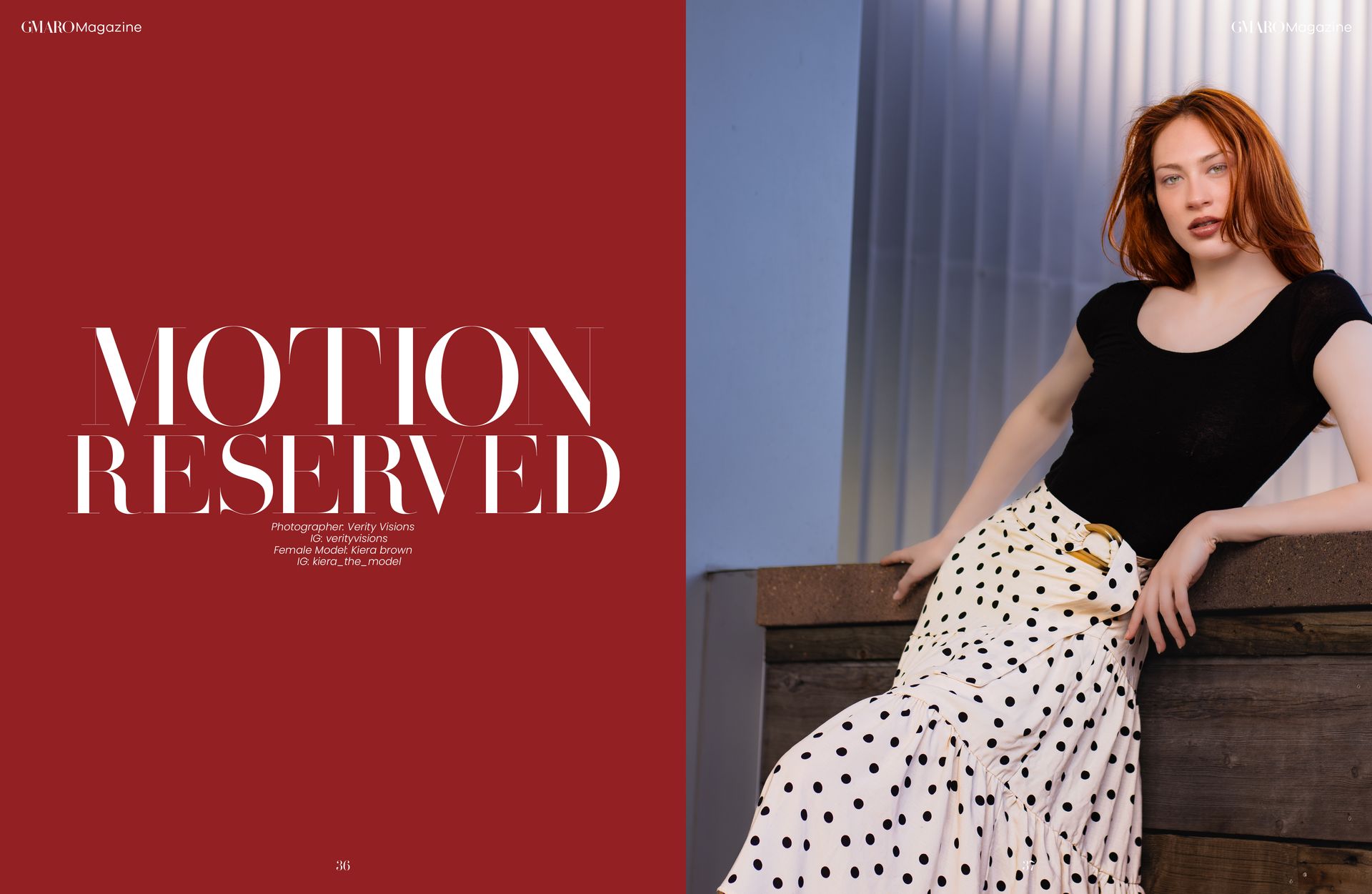 A Portland Fashion Week model photographed in historic downtown Salem Oregon for a GMARO Magazine editorial, showcasing luxury cinematic fashion photography by Verity Visions.