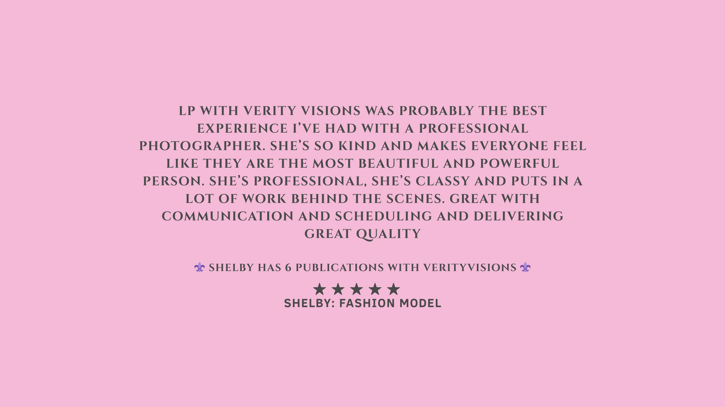 Luxury photography client feedback for Verity Visions in Salem Oregon