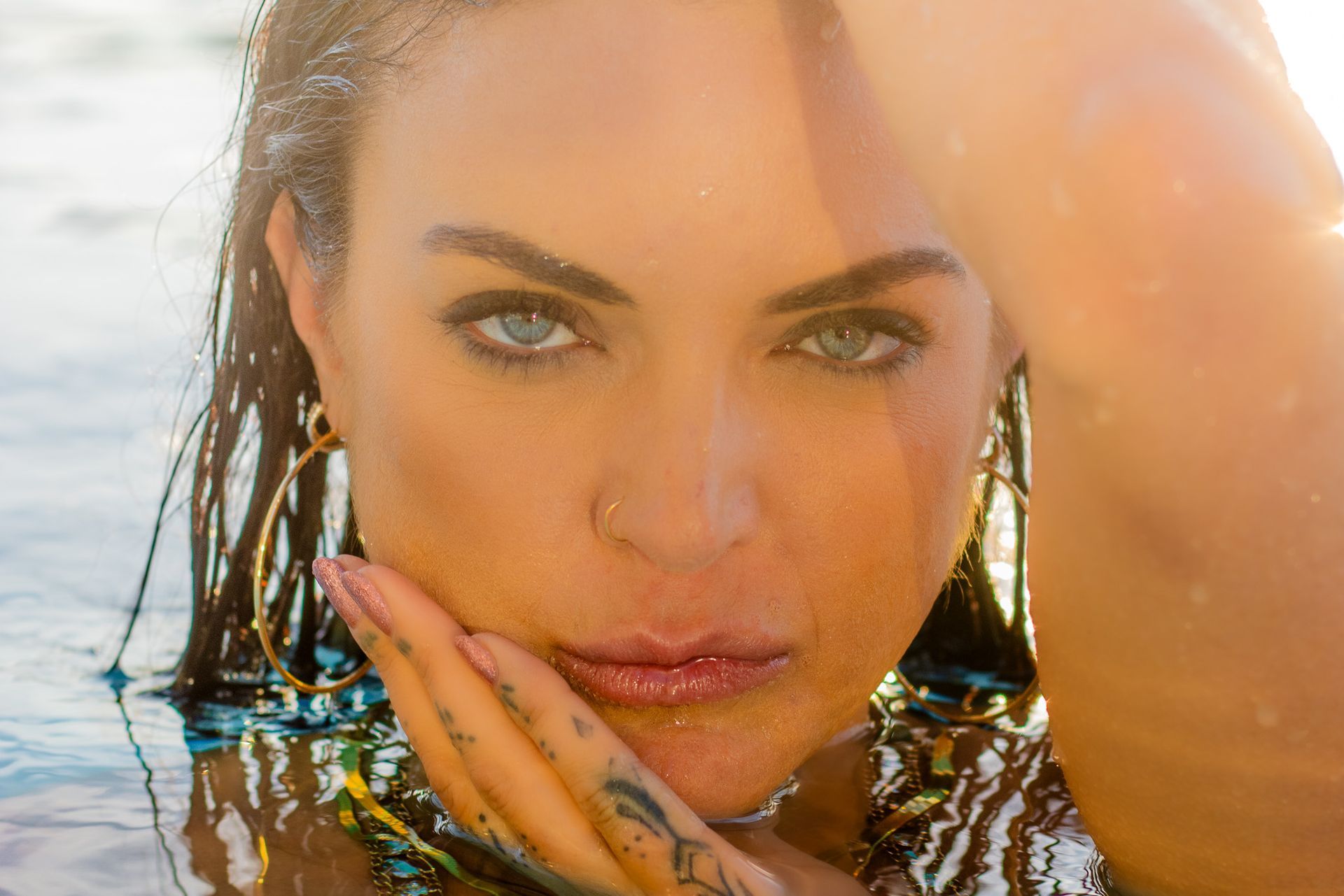 Editorial bikini portrait of model Shelby at Three Pools Marina near Portland Oregon, photographed by Verity Visions in a luxury photography style.