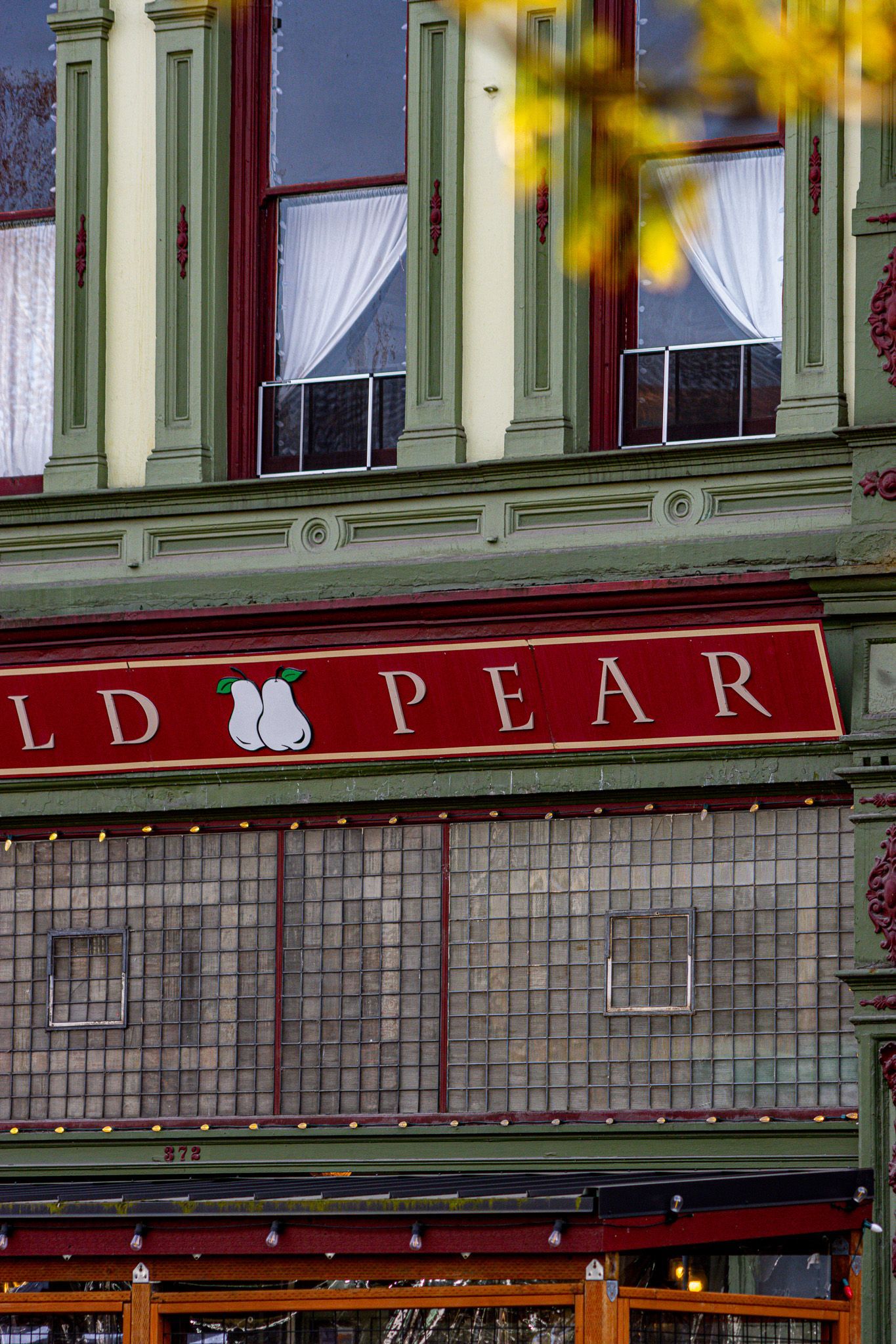 Exterior view of the Wild Pear Restaurant in Salem Oregon, capturing the welcoming storefront and local dining atmosphere.