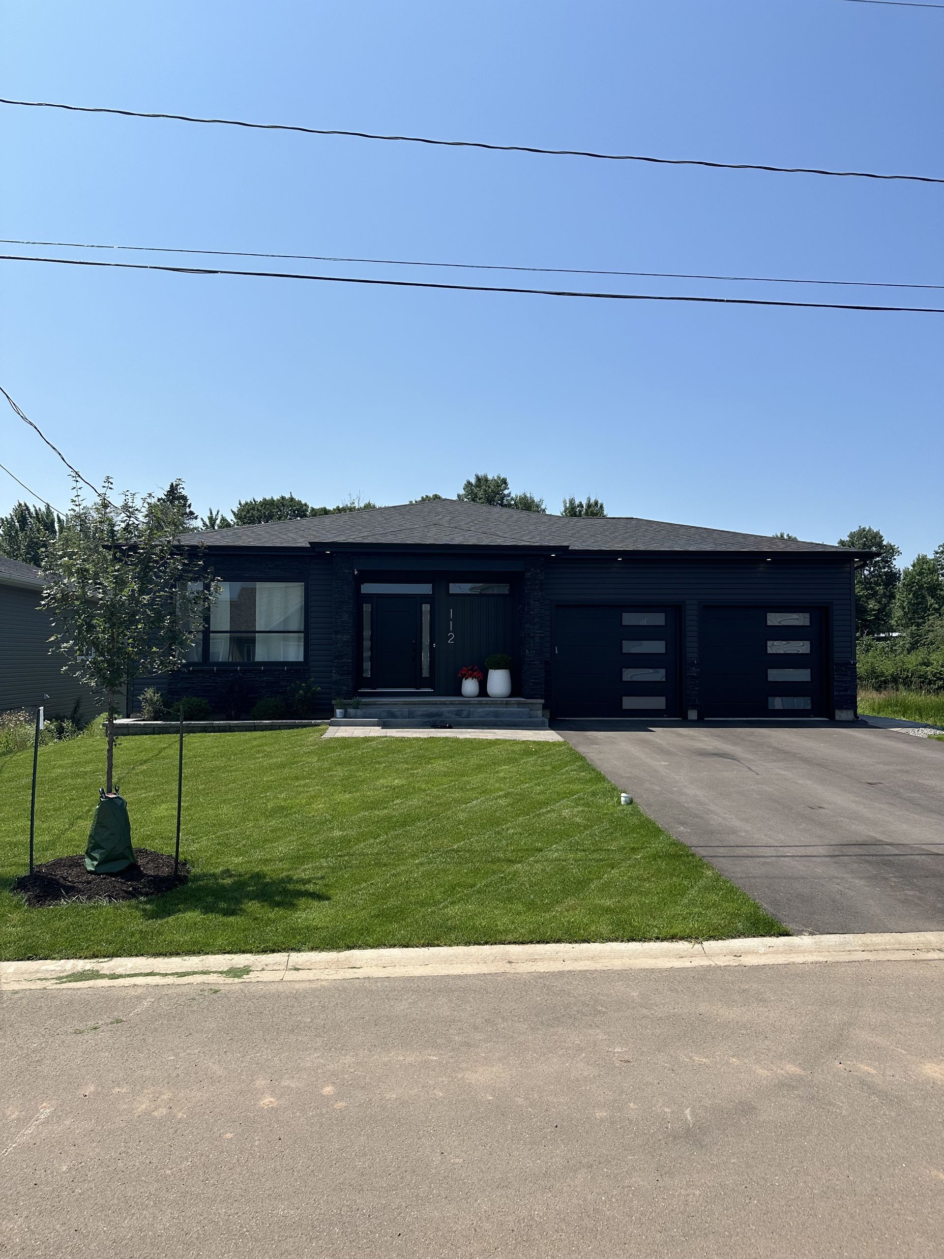 A house with a lot of grass in front of it