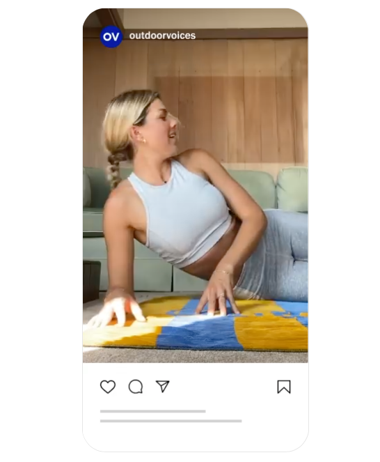 Woman doing yoga on vertical video