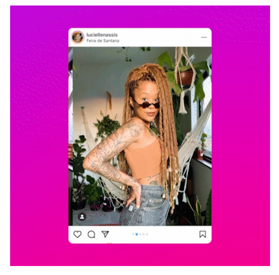 Instagram profile showing woman posing