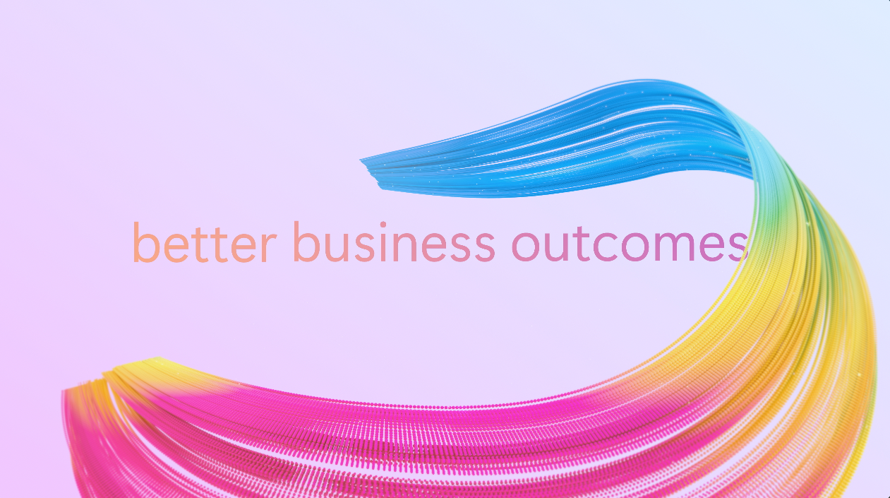 Colorful, flowing abstract shape with text Colorful, flowing abstract shape with text