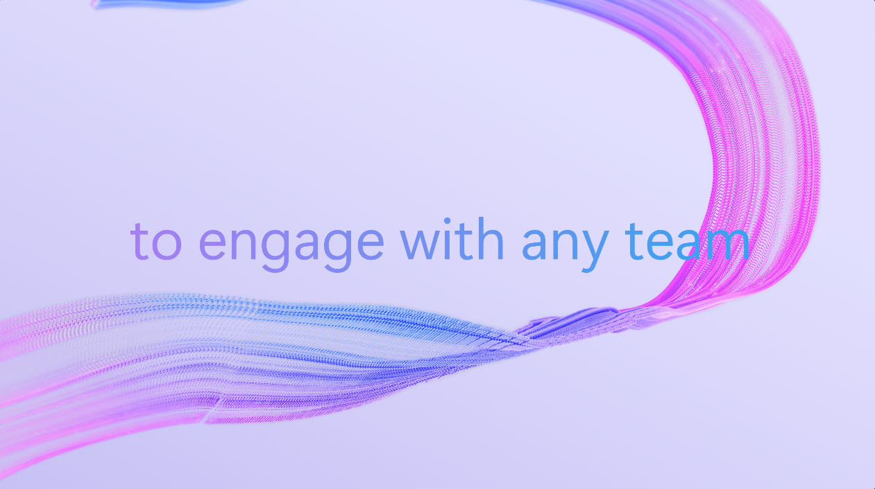 Abstract, pastel-colored swirl with text: 