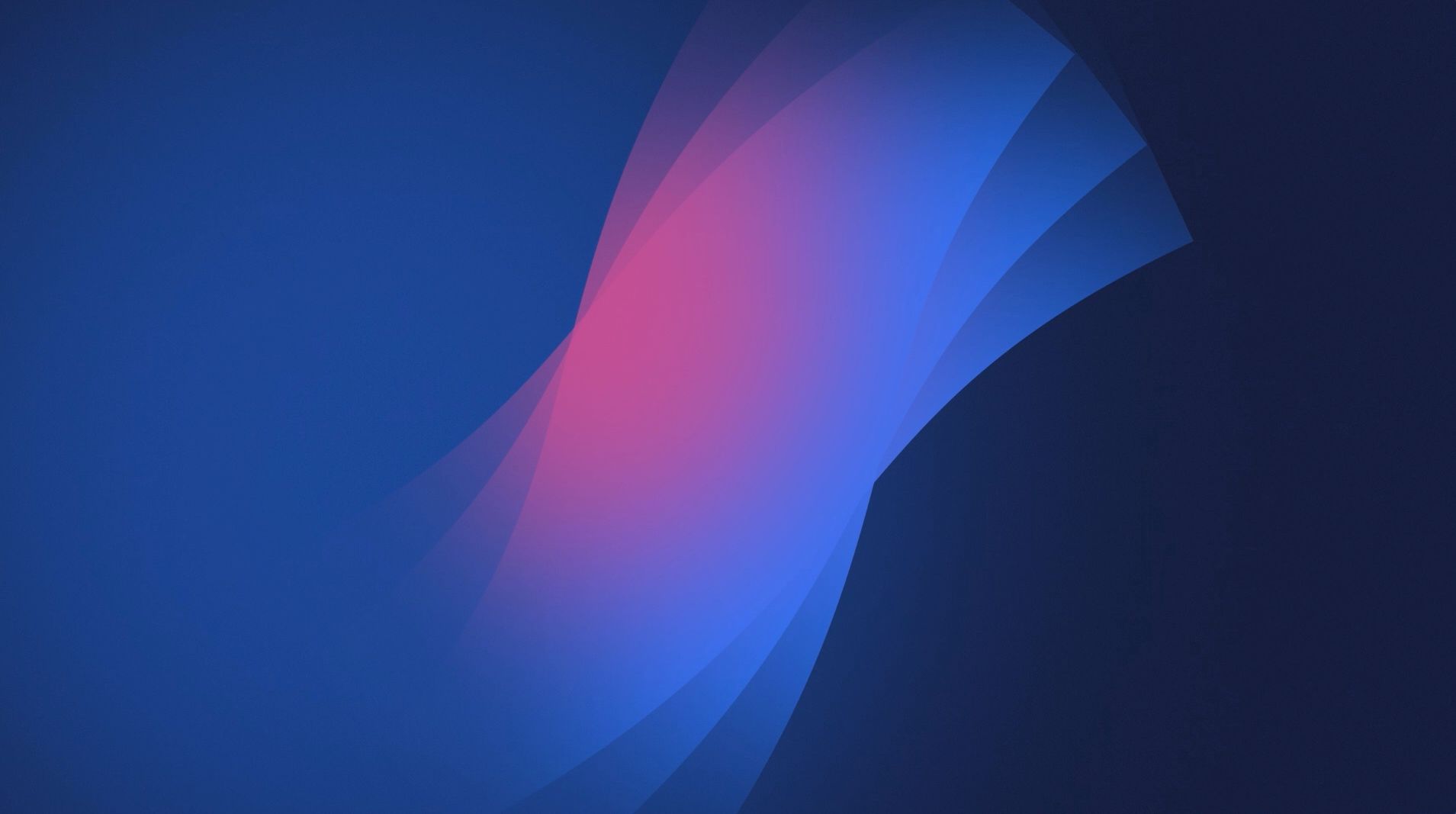 Abstract blue and pink wave-like light streaks on a dark background