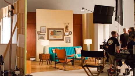 Wave TV spot behind the scenes studio shoot production design of room set