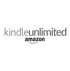 A black and white logo for kindle unlimited amazon on a white background.