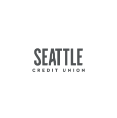 The logo for seattle credit union is a black and white logo on a white background.